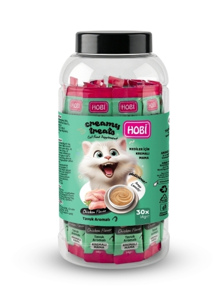 HOBİ KEDİ KREMA ÖDÜL MAMASI TAVUKLU 14 GR  30 LU